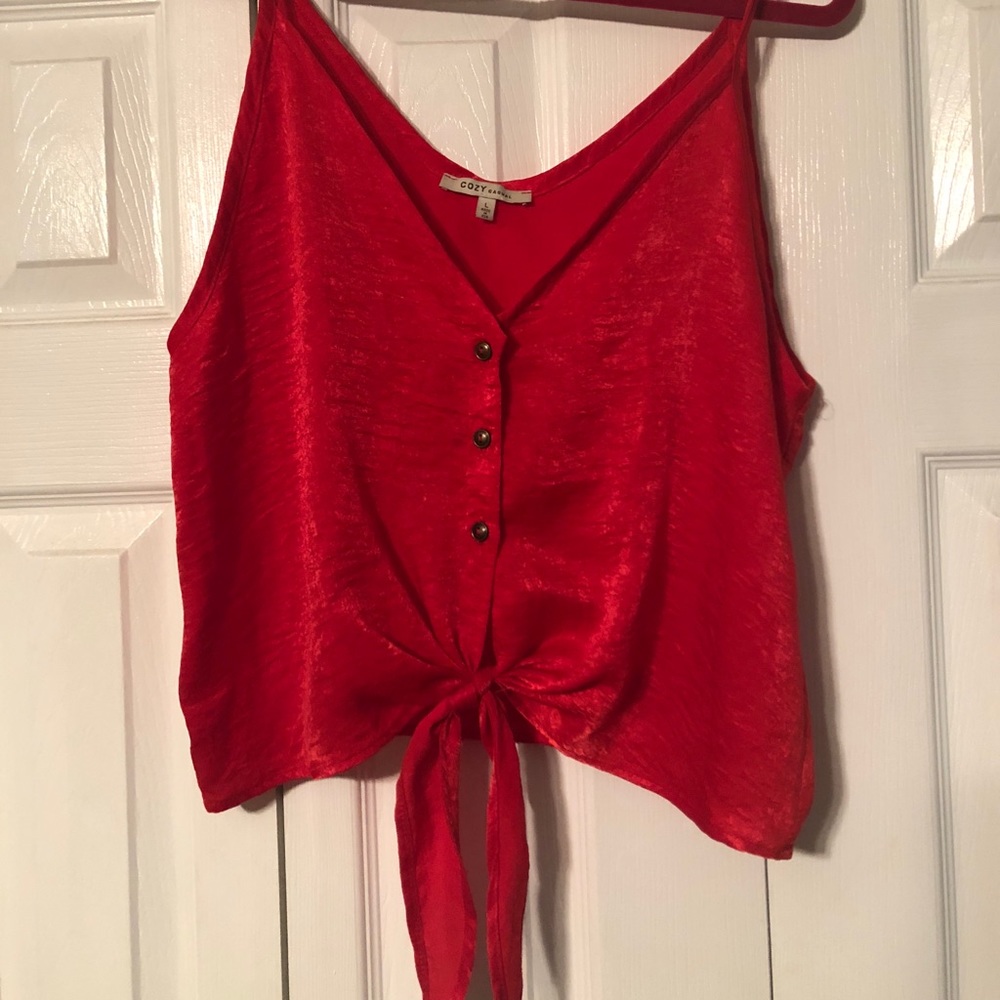 Bright red tank